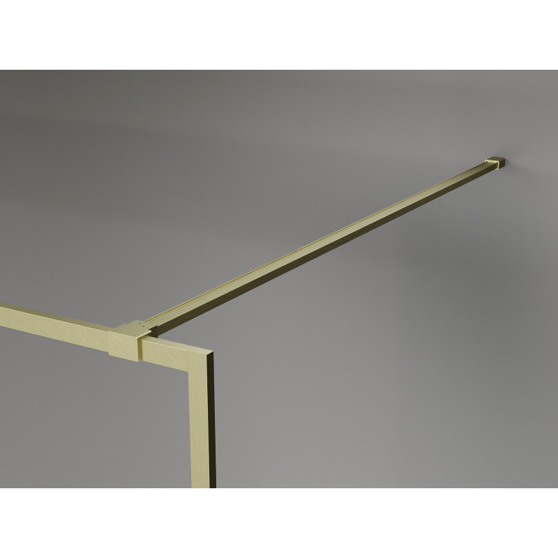Mexen Kioto-XF ścianka prysznicowa Walk-in z ramką 120 x 202 cm, transparent 10 mm, złota szczotkowana - 800-120-104-55-00-X