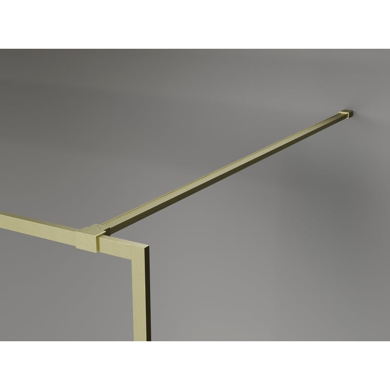 Mexen Kioto-XF ścianka prysznicowa Walk-in z ramką 130 x 202 cm, transparent 10 mm, złota szczotkowana - 800-130-104-55-00-X