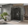Mexen Omega kabina prysznicowa rozsuwana 110 x 100 cm, grafit, chrom + brodzik Flat, bialy - 825-110-100-01-40-4010