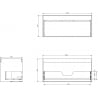 Mexen Box-A korpus szafki podumywalkowej 100 cm, 1 szuflada, orzech - 91AX0-1000-470-1-86