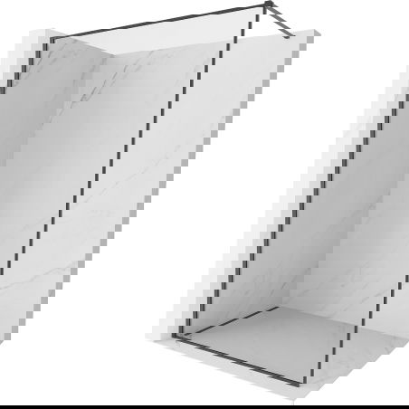 Mexen Kioto-XF ścianka prysznicowa Walk-in z ramką 50 x 202 cm, transparent 10 mm, gun gray szczotkowany - 800-050-104-66-00-X