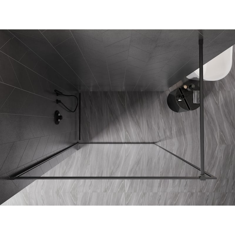 Mexen Kioto-XF ścianka prysznicowa Walk-in z ramką 120 x 202 cm, transparent 10 mm, gun gray szczotkowany - 800-120-104-66-00-X