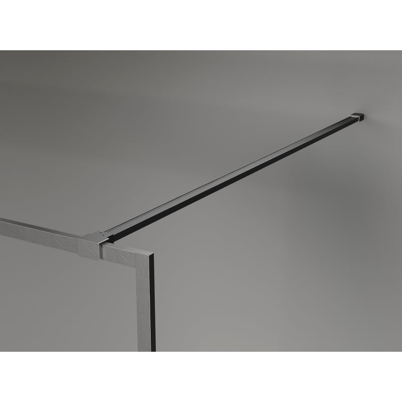 Mexen Kioto-XF ścianka prysznicowa Walk-in z ramką 140 x 202 cm, transparent 10 mm, gun gray szczotkowany - 800-140-104-66-00-X
