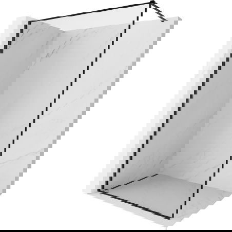 Mexen Kioto-XF ścianka prysznicowa Walk-in z ramką 70 x 202 cm, transparent 10 mm, czarna - 800-070-104-70-00-X
