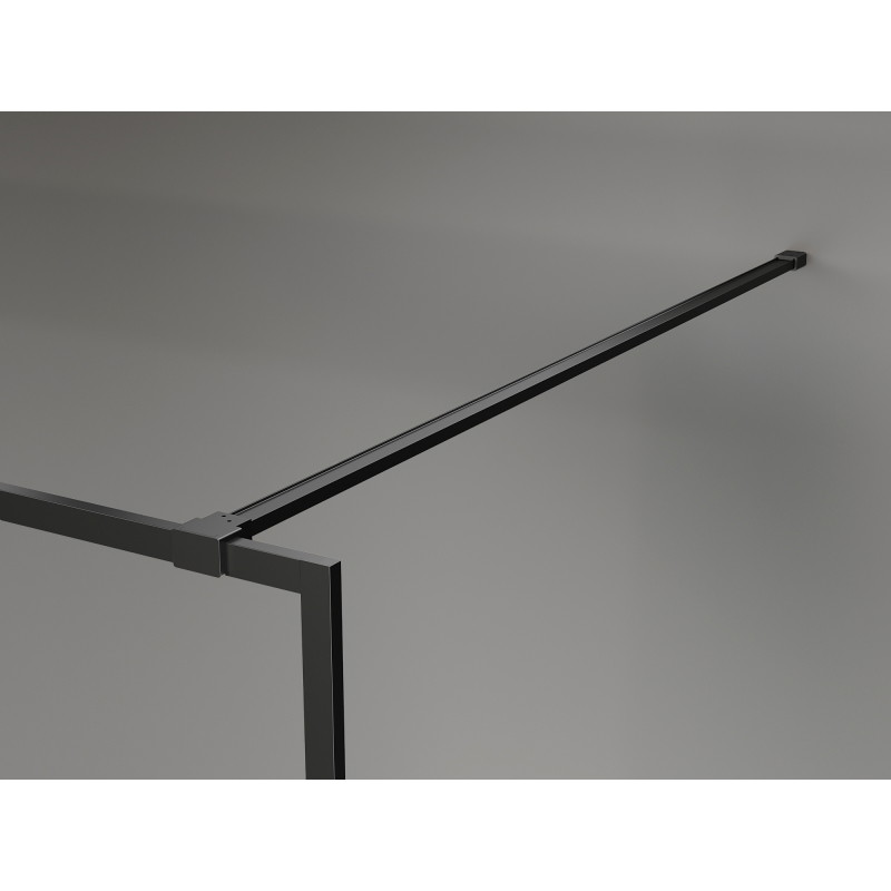 Mexen Kioto-XF ścianka prysznicowa Walk-in z ramką 110 x 202 cm, transparent 10 mm, czarna - 800-110-104-70-00-X