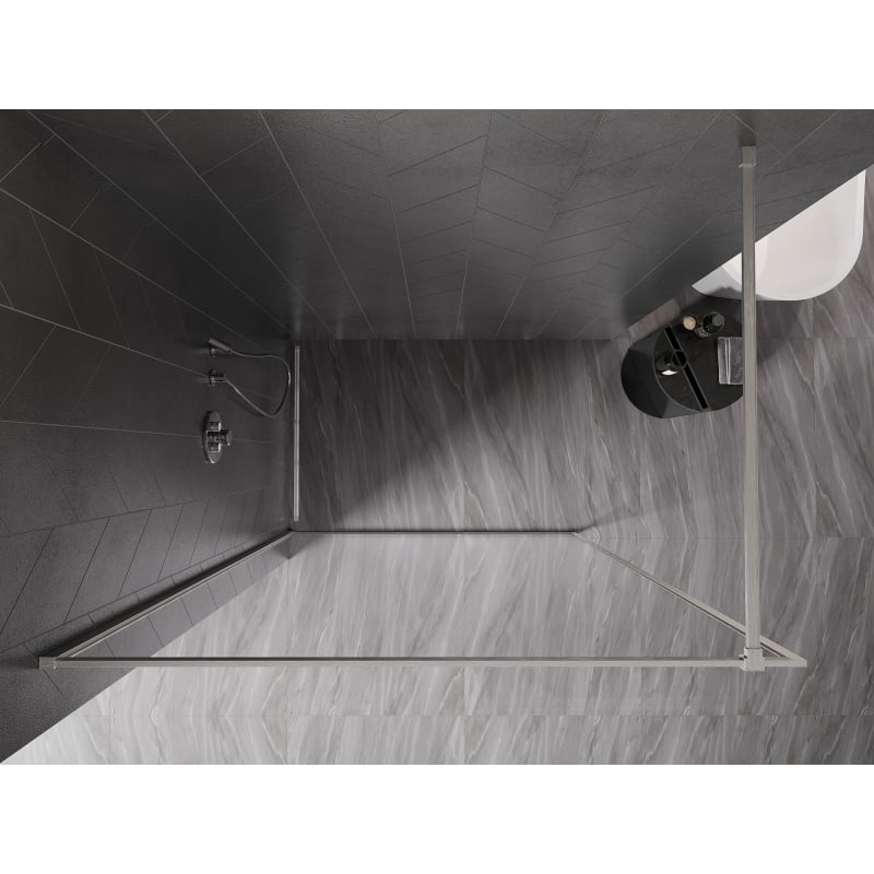 Mexen Kioto-XF ścianka prysznicowa Walk-in z ramką 90 x 202 cm, transparent 10 mm, nikiel szczotkowany - 800-090-104-97-00-X