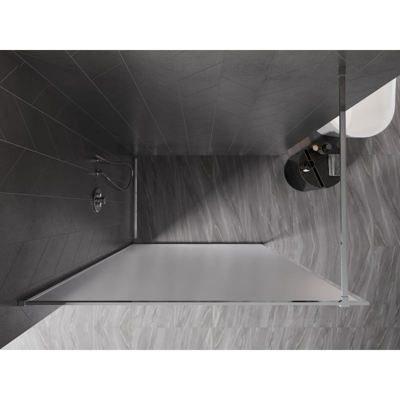 Mexen Kioto-XF ścianka prysznicowa Walk-in z ramką 130 x 202 cm, szron 10 mm, chrom - 800-130-104-01-30-X