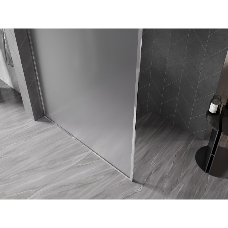 Mexen Kioto-XF ścianka prysznicowa Walk-in z ramką 140 x 202 cm, szron 10 mm, chrom - 800-140-104-01-30-X