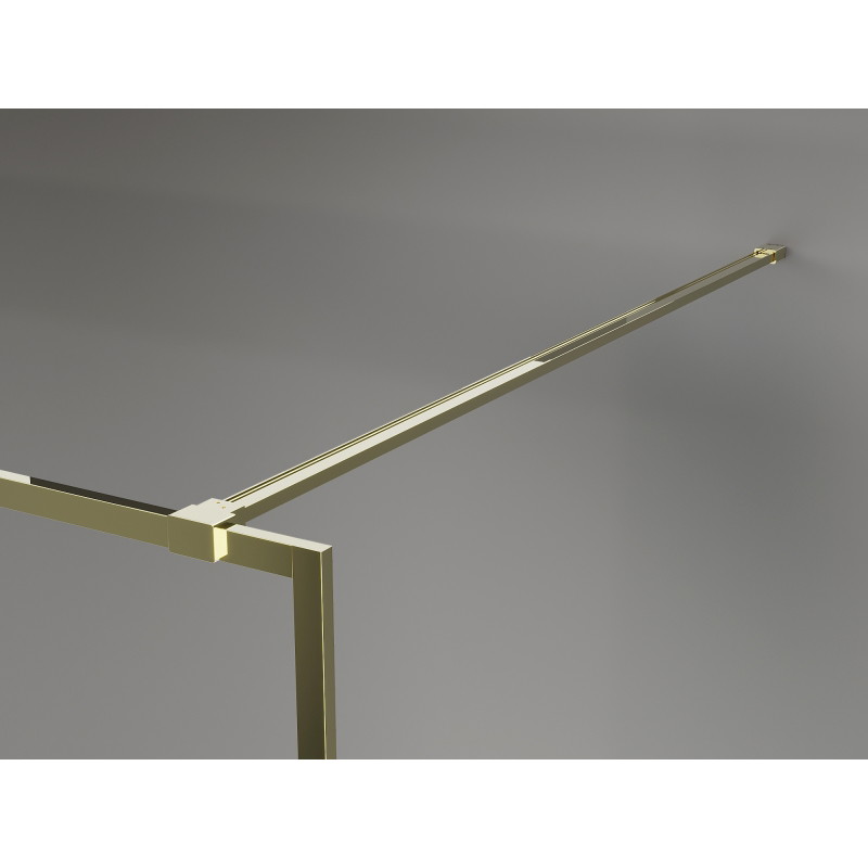 Mexen Kioto-XF ścianka prysznicowa Walk-in z ramką 50 x 202 cm, szron 10 mm, złota - 800-050-104-50-30-X