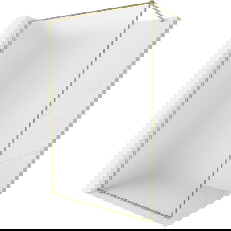 Mexen Kioto-XF ścianka prysznicowa Walk-in z ramką 120 x 202 cm, szron 10 mm, złota - 800-120-104-50-30-X