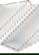 Mexen Kioto-XF ścianka prysznicowa Walk-in z ramką 140 x 202 cm, szron 10 mm, różowe złoto - 800-140-104-60-30-X