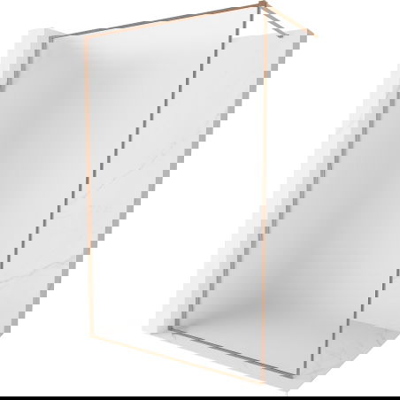 Mexen Kioto-XF ścianka prysznicowa Walk-in z ramką 120 x 202 cm, szron 10 mm, miedź szczotkowana - 800-120-104-65-30-X