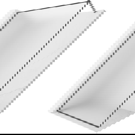 Mexen Kioto-XF ścianka prysznicowa Walk-in z ramką 50 x 202 cm, szron 10 mm, gun gray szczotkowany - 800-050-104-66-30-X
