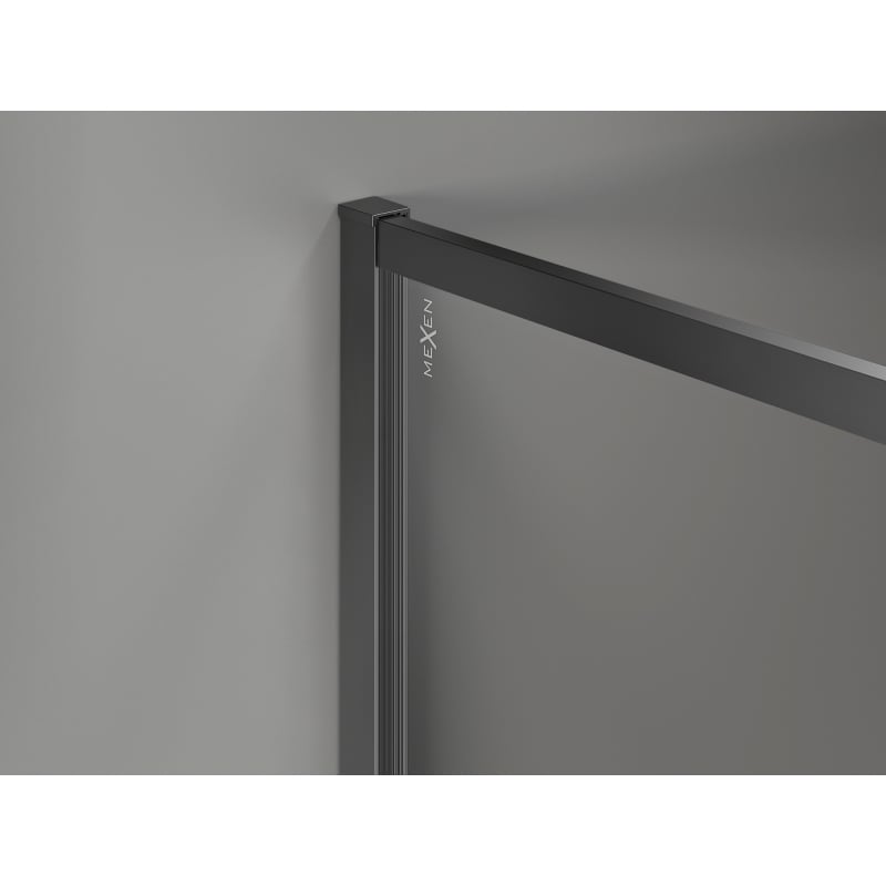 Mexen Kioto-XF ścianka prysznicowa Walk-in z ramką 120 x 202 cm, szron 10 mm, gun metal - 800-120-104-95-30-X