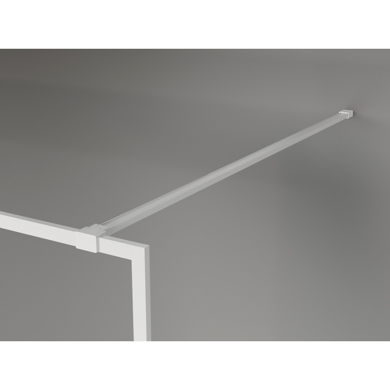 Mexen Kioto-XF ścianka prysznicowa Walk-in z ramką 80 x 202 cm, grafit 10 mm, biała - 800-080-104-20-40-X