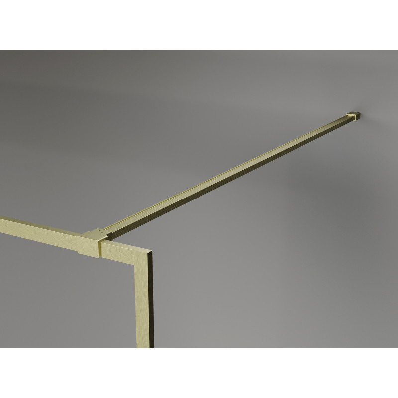 Mexen Kioto-XF ścianka prysznicowa Walk-in z ramką 160 x 202 cm, grafit 10 mm, złota szczotkowana - 800-160-104-55-40-X