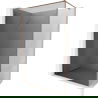 Mexen Kioto-XF ścianka prysznicowa Walk-in z ramką 70 x 202 cm, grafit 10 mm, różowe złoto - 800-070-104-60-40-X