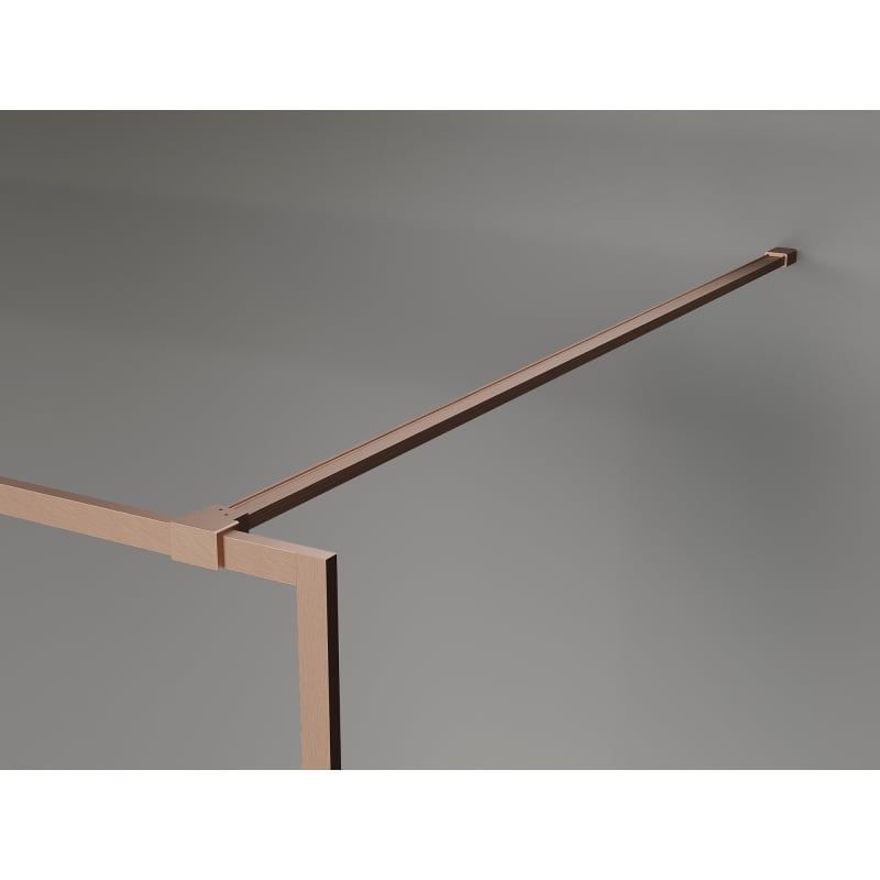 Mexen Kioto-XF ścianka prysznicowa Walk-in z ramką 110 x 202 cm, grafit 10 mm, miedź szczotkowana - 800-110-104-65-40-X