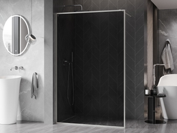 Mexen Kioto-XF ścianka prysznicowa Walk-in z ramką 100 x 202 cm, grafit 10 mm, nikiel szczotkowany - 800-100-104-97-40-X