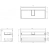 Mexen Box-A korpus szafki podumywalkowej 100 cm, 2 szuflady, biały połysk - 91AX0-1000-470-2-00