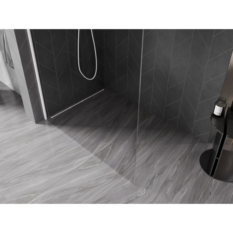 Mexen Kioto-X L ścianka prysznicowa Walk-in 120 x 200 cm, transparent 10 mm, biała - 800-120-107-20-00-X