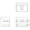 Mexen Box-A korpus szafki podumywalkowej 60 cm, 2 szuflady, szary mat - 91AX0-0600-470-2-62