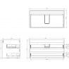 Mexen Box-A korpus szafki podumywalkowej 90 cm, 2 szuflady, szary mat - 91AX0-0900-470-2-62