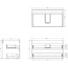 Mexen Box-A korpus szafki podumywalkowej 80 cm, 2 szuflady, grafit mat - 91AX0-0800-470-2-66