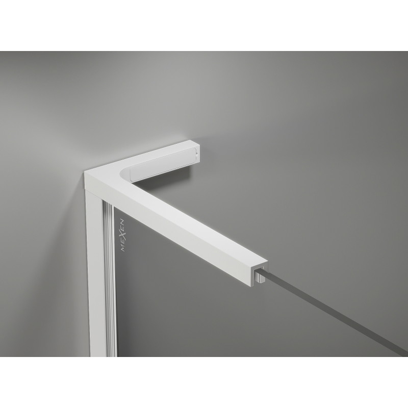 Mexen Kioto-X L ścianka prysznicowa Walk-in 50 x 200 cm, transparent 10 mm, biała - 800-050-107-20-00-X
