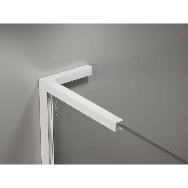Mexen Kioto-X L ścianka prysznicowa Walk-in 80 x 200 cm, transparent 10 mm, biała - 800-080-107-20-00-X
