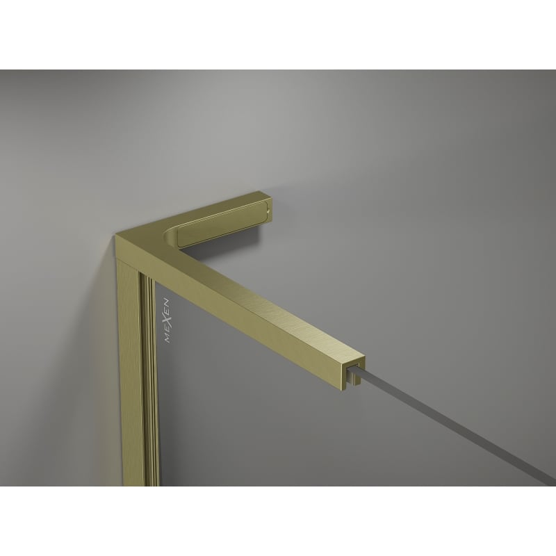 Mexen Kioto-X L ścianka prysznicowa Walk-in 120 x 200 cm, transparent 10 mm, złota szczotkowana - 800-120-107-55-00-X
