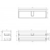 Mexen Box-A korpus szafki podumywalkowej 140 cm, 2 szuflady, grafit mat - 91AX0-1400-470-2-66