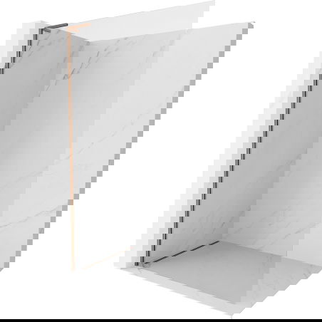 Mexen Kioto-X L ścianka prysznicowa Walk-in 70 x 200 cm, transparent 10 mm, różowe złoto - 800-070-107-60-00-X