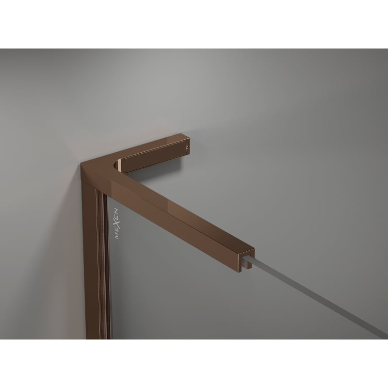 Mexen Kioto-X L ścianka prysznicowa Walk-in 80 x 200 cm, transparent 10 mm, różowe złoto - 800-080-107-60-00-X