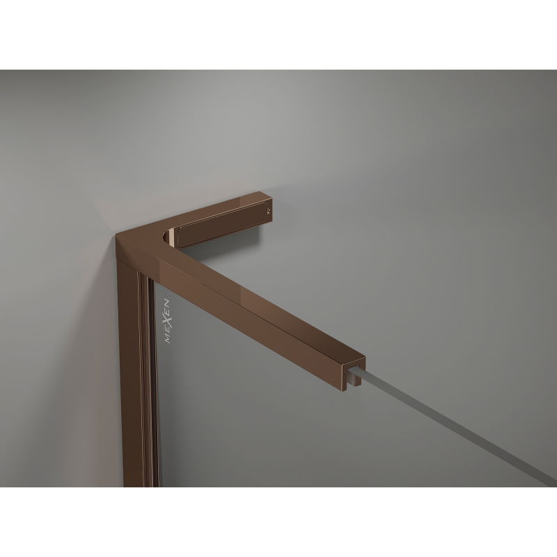 Mexen Kioto-X L ścianka prysznicowa Walk-in 120 x 200 cm, transparent 10 mm, różowe złoto - 800-120-107-60-00-X