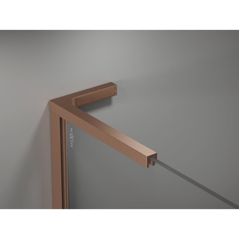 Mexen Kioto-X L ścianka prysznicowa Walk-in 70 x 200 cm, transparent 10 mm, miedź szczotkowana - 800-070-107-65-00-X