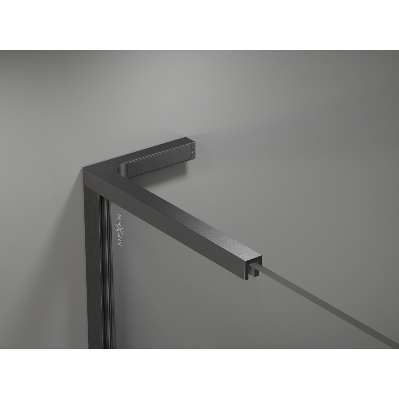 Mexen Kioto-X L ścianka prysznicowa Walk-in 50 x 200 cm, transparent 10 mm, gun gray szczotkowany - 800-050-107-66-00-X