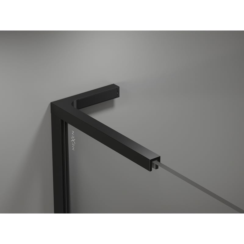 Mexen Kioto-X L ścianka prysznicowa Walk-in 80 x 200 cm, transparent 10 mm, czarna - 800-080-107-70-00-X