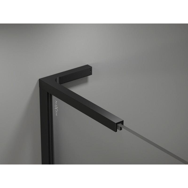 Mexen Kioto-X L ścianka prysznicowa Walk-in 120 x 200 cm, transparent 10 mm, czarna - 800-120-107-70-00-X