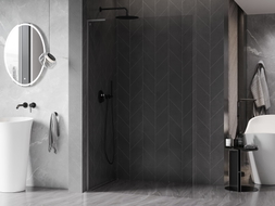 Mexen Kioto-X L ścianka prysznicowa Walk-in 50 x 200 cm, transparent 10 mm, gun metal - 800-050-107-95-00-X