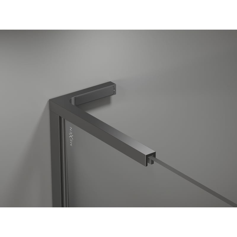 Mexen Kioto-X L ścianka prysznicowa Walk-in 50 x 200 cm, transparent 10 mm, gun metal - 800-050-107-95-00-X