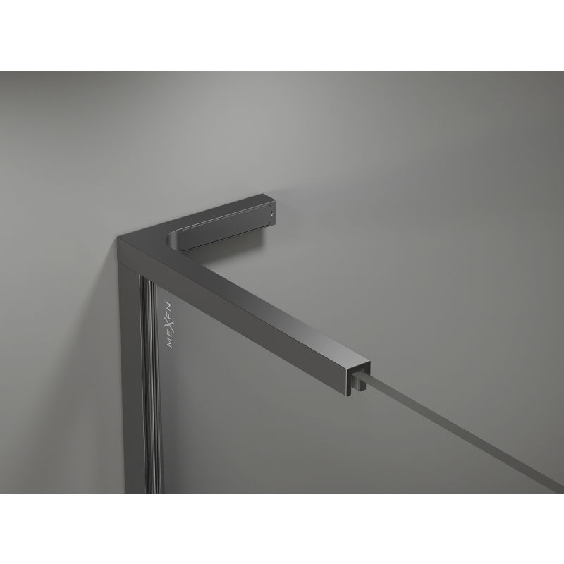 Mexen Kioto-X L ścianka prysznicowa Walk-in 70 x 200 cm, transparent 10 mm, gun metal - 800-070-107-95-00-X