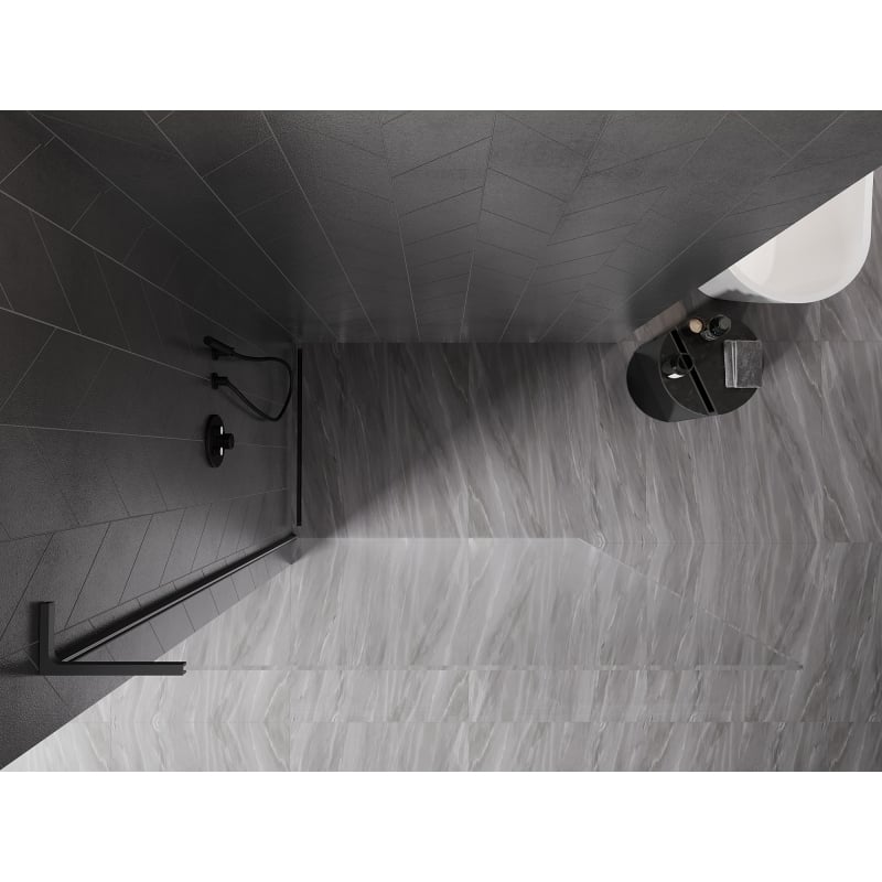 Mexen Kioto-X L ścianka prysznicowa Walk-in 90 x 200 cm, transparent 10 mm, gun metal - 800-090-107-95-00-X