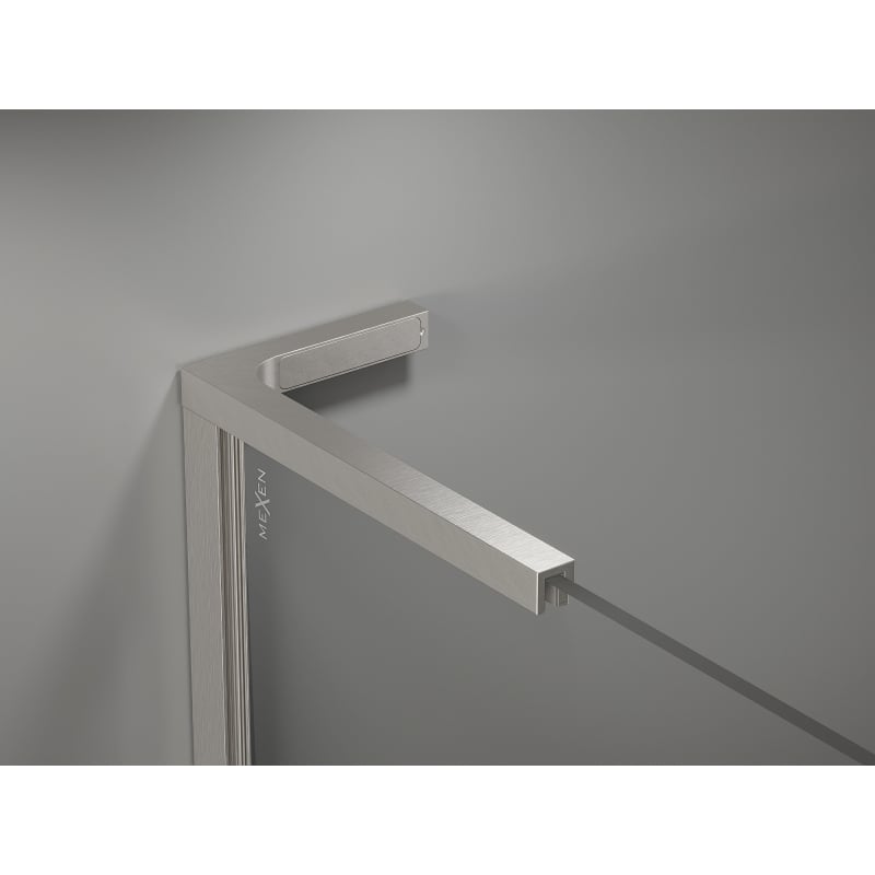 Mexen Kioto-X L ścianka prysznicowa Walk-in 90 x 200 cm, transparent 10 mm, nikiel szczotkowany - 800-090-107-97-00-X
