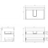 Mexen Box-A korpus szafki podumywalkowej 70 cm, 2 szuflady, czarny połysk - 91AX0-0700-470-2-70