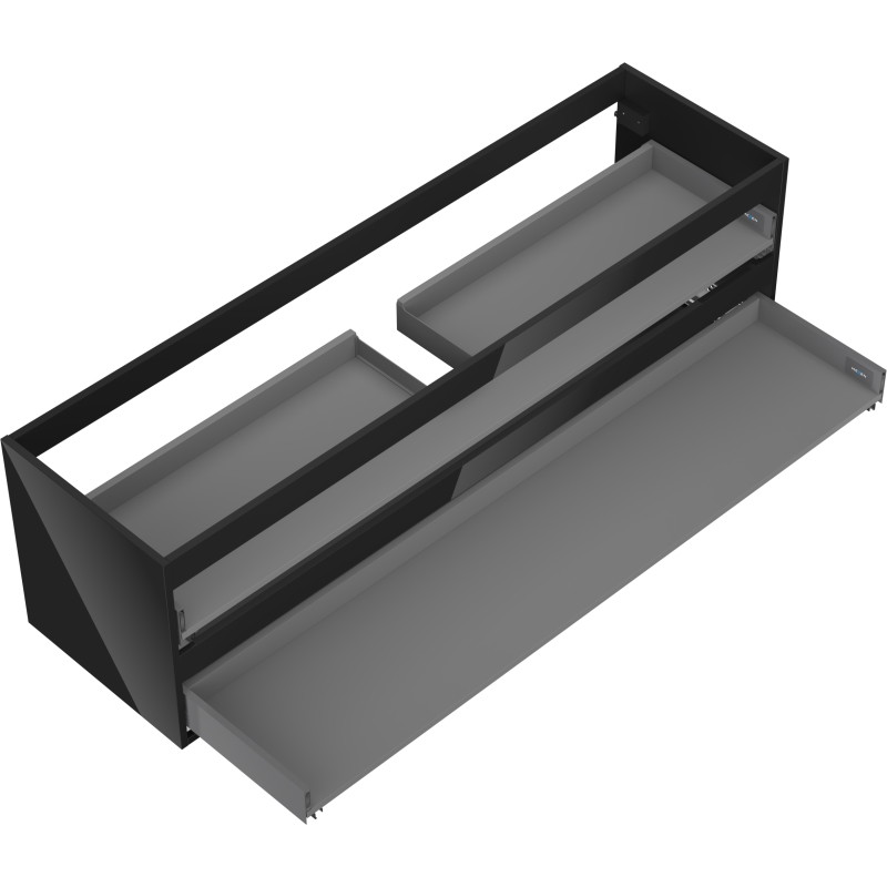 Mexen Box-A korpus szafki podumywalkowej 160 cm, 2 szuflady, czarny połysk - 91AX0-1600-470-2-70