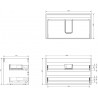 Mexen Box-A korpus szafki podumywalkowej 80 cm, 2 szuflady, czarny mat - 91AX0-0800-470-2-71