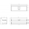 Mexen Box-A korpus szafki podumywalkowej 120 cm, 2 szuflady, czarny mat - 91AX0-1200-470-2-71