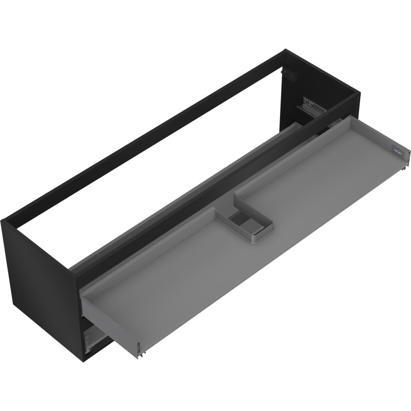 Mexen Box-A korpus szafki podumywalkowej 160 cm, 2 szuflady, czarny mat - 91AX0-1600-470-2-71