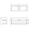 Mexen Box-A korpus szafki podumywalkowej 120 cm, 2 szuflady, orzech - 91AX0-1200-470-2-86